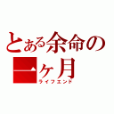 とある余命の一ヶ月（ライフエンド）