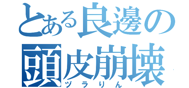 とある良邊の頭皮崩壊（ヅラりん）