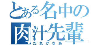 とある名中の肉汁先輩（だれかなあ）