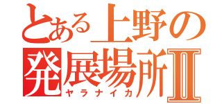 とある上野の発展場所Ⅱ（ヤラナイカ）