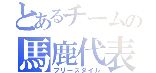 とあるチームの馬鹿代表（フリースタイル）