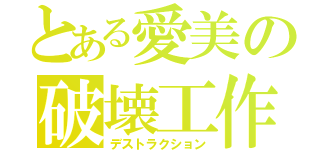 とある愛美の破壊工作（デストラクション）