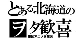 とある北海道のヲタ歓喜（現国アニメを放送）