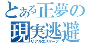 とある正夢の現実逃避（リアルエスケープ）