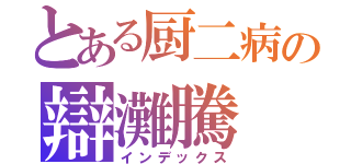 とある厨二病の辯灘騰（インデックス）