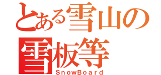 とある雪山の雪板等（ＳｎｏｗＢｏａｒｄ）