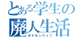 とある学生の廃人生活（ポケモンライフ）