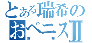 とある瑞希のおペニスⅡ（陰茎）