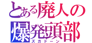 とある廃人の爆発頭部（ズガドーン）