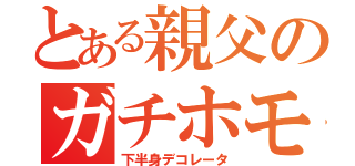 とある親父のガチホモ疑惑（下半身デコレータ）