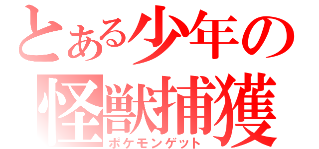 とある少年の怪獣捕獲（ポケモンゲット）