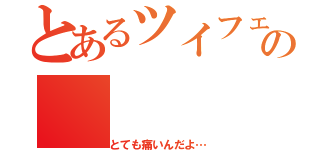 とあるツイフェミの（とても痛いんだよ…）