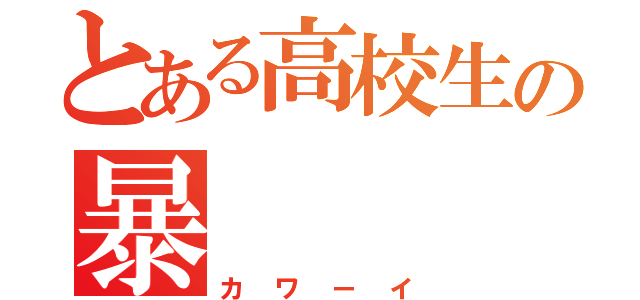 とある高校生の暴   走（カワーイ）