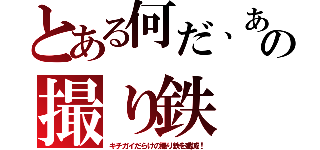 とある何だ、あの撮り鉄（キチガイだらけの撮り鉄を殲滅！）