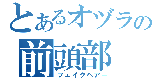 とあるオヅラの前頭部（フェイクヘアー）