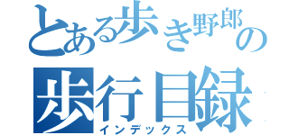 とある歩き野郎の歩行目録（インデックス）