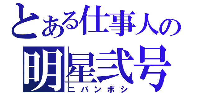 とある仕事人の明星弐号（ニバンボシ）