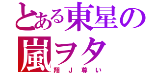 とある東星の嵐ヲタ（翔Ｊ尊い）