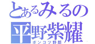 とあるみるの平野紫耀（ポンコツ野郎）