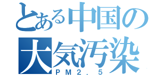 とある中国の大気汚染（ＰＭ２．５）