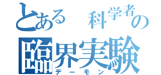 とある 科学者の臨界実験（デーモン）