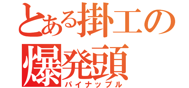 とある掛工の爆発頭（パイナップル）