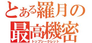 とある羅月の最高機密（トップシークレット）