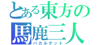 とある東方の馬鹿三人（バカルテット）