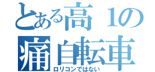 とある高１の痛自転車（ロリコンではない）