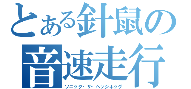 とある針鼠の音速走行（ソニック・ザ・ヘッジホッグ）