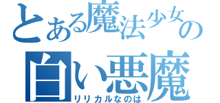 とある魔法少女の白い悪魔（リリカルなのは）