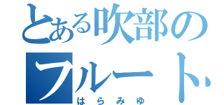 とある吹部のフルート奏者（はらみゆ）