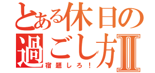 とある休日の過ごし方Ⅱ（宿題しろ！）