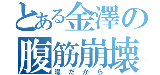 とある金澤の腹筋崩壊（暇だから）