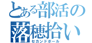 とある部活の落穂拾い（セカンドボール）