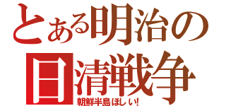 とある明治の日清戦争（朝鮮半島ほしい！）