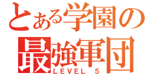 とある学園の最強軍団（ＬＥＶＥＬ ５）