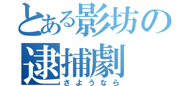 とある影坊の逮捕劇（さようなら）