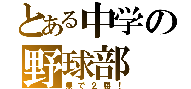 とある中学の野球部（県で２勝！）