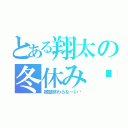 とある翔太の冬休み❄（宿題終わらなーい‼）