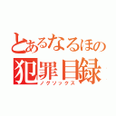 とあるなるほの犯罪目録（ノグソックス）