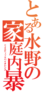 とある水野の家庭内暴力（ドメスティックバイオレンス）