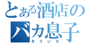 とある酒店のバカ息子（そういち）