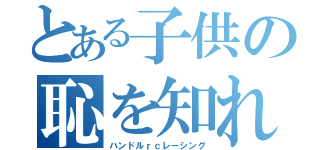 とある子供の恥を知れ（ハンドルｒｃレーシング）