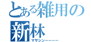 とある雑用の新林（マサシンーーーー）