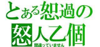 とある恕過の怒人乙個（間違っていません）