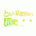 とある某肥的の超肥龟龟（インデックス）