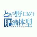 とある野口の肥満体型（メタボリック）