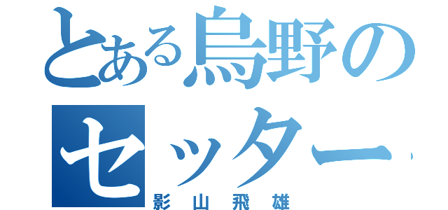 とある烏野のセッター（影山飛雄）