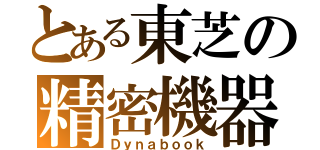 とある東芝の精密機器（Ｄｙｎａｂｏｏｋ）